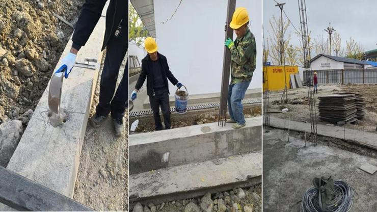 贵阳大关某房屋项目的竖向上钢筋植筋锚固（2018年10月）